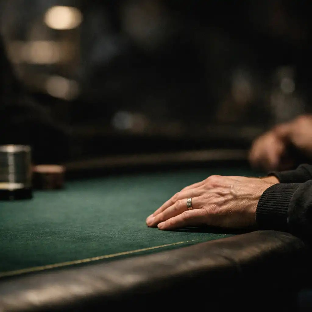 Detail pokerového stolu během turnaje