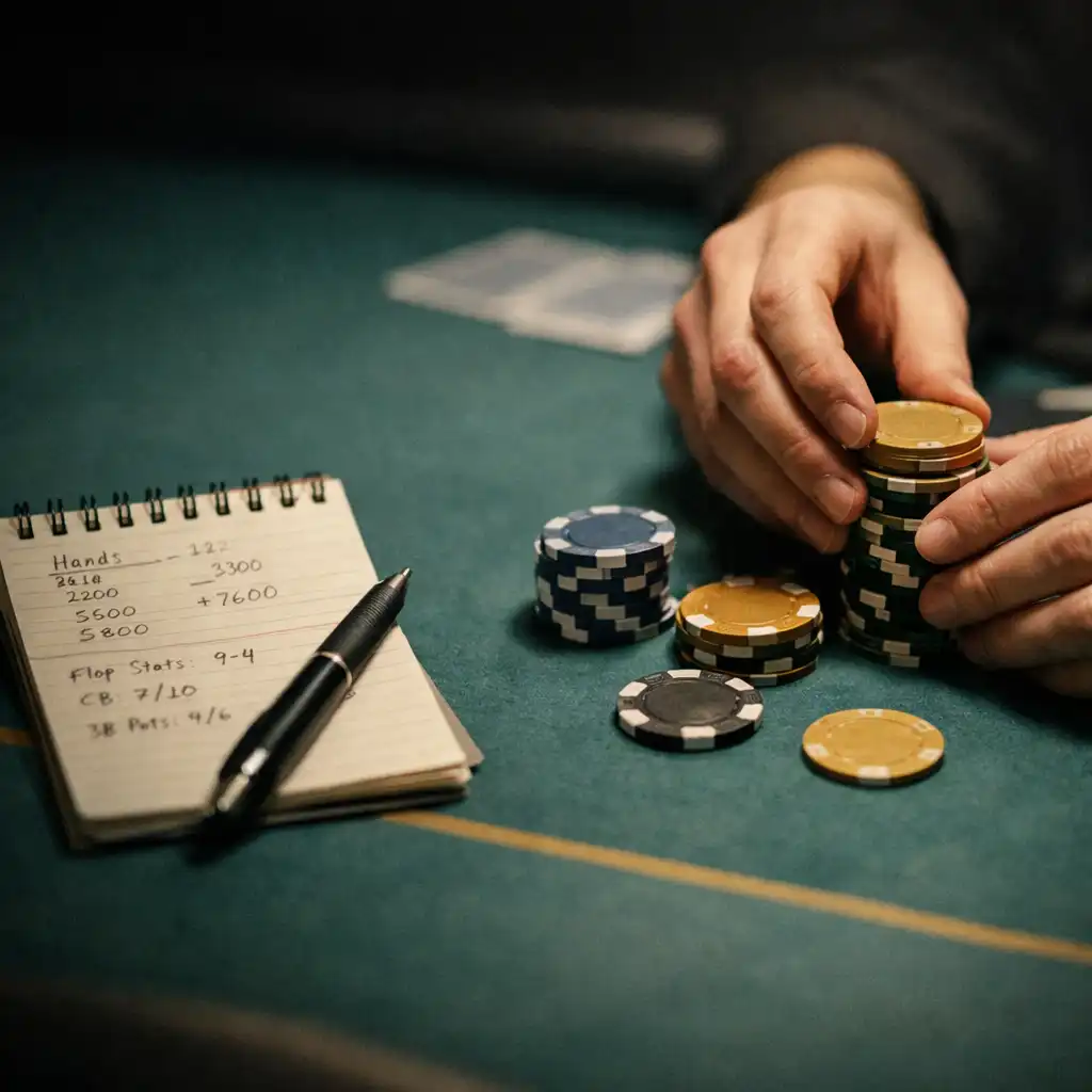 Zápis dat a žetonů během pokerového turnaje